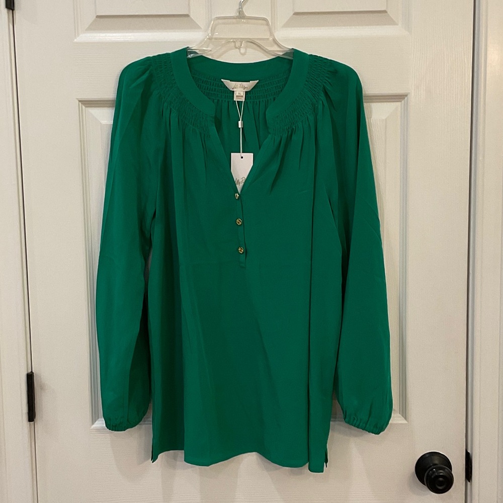 Lilly Pulitzer Emerald Green Elsa Blouse